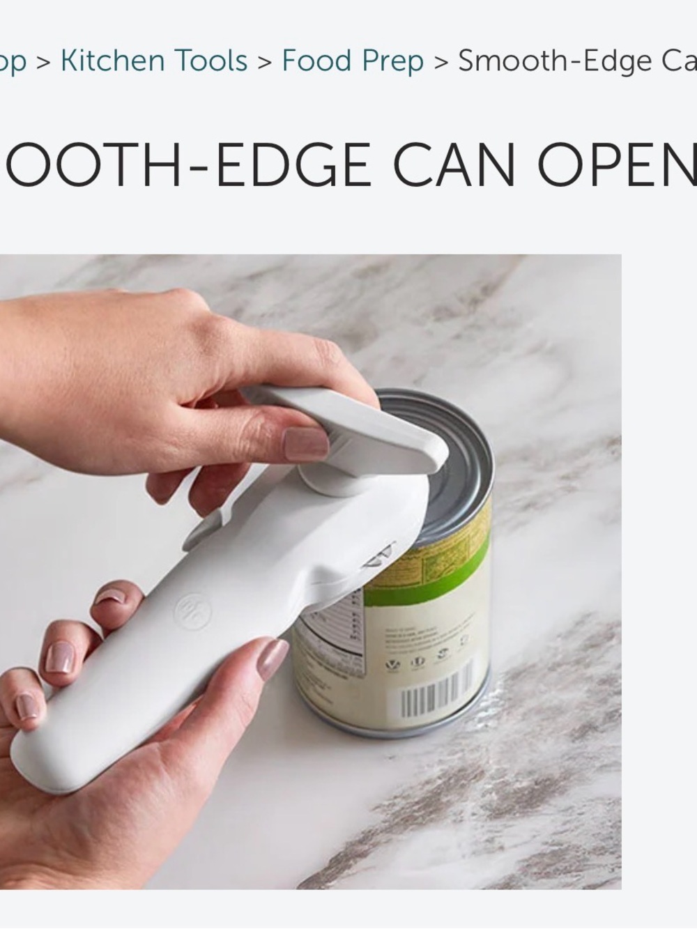 Pampered Chef Smooth-Edge Can Opener in White - Picture 2 of 5